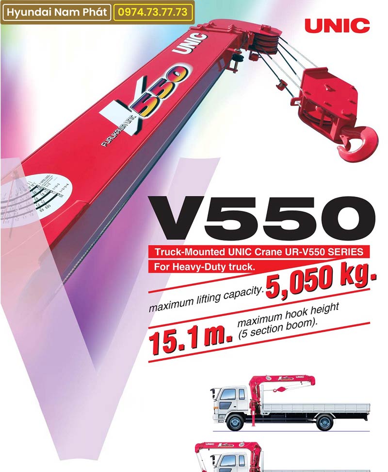 Cẩu Unic 5 Tấn 3 Khúc URV 553